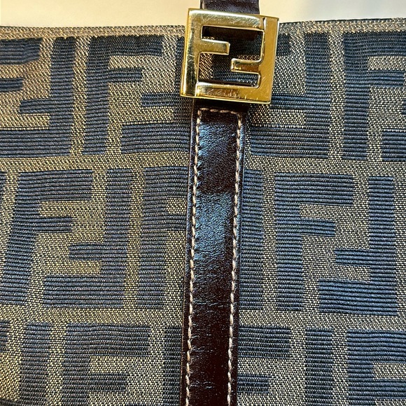 COA Fendi Zucca Tote Goldtone Hardware, Adjustable Sides, Leather Straps - Picture 3 of 15
